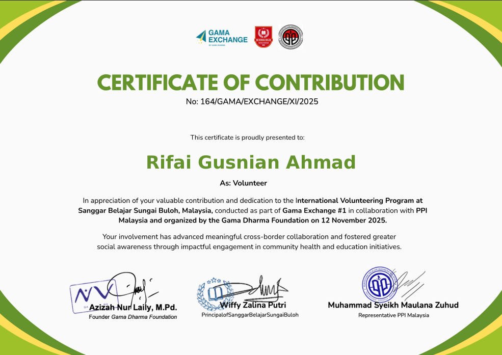 CERTIFICATE OF CONTRIBUTION